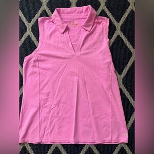 Lilly Pulitzer Luxletic Sleeveless Polo Tank Pink Size L